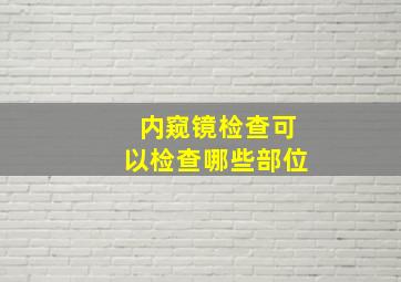 内窥镜检查可以检查哪些部位