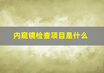 内窥镜检查项目是什么