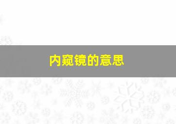 内窥镜的意思