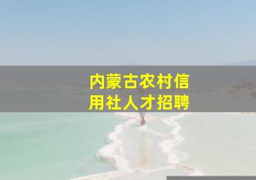 内蒙古农村信用社人才招聘