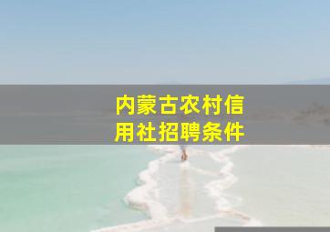 内蒙古农村信用社招聘条件