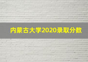 内蒙古大学2020录取分数