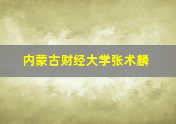 内蒙古财经大学张术麟