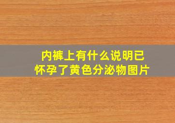 内裤上有什么说明已怀孕了黄色分泌物图片