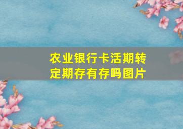 农业银行卡活期转定期存有存吗图片