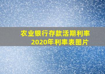 农业银行存款活期利率2020年利率表图片