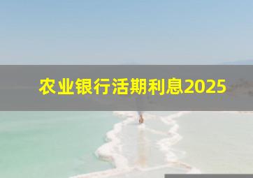 农业银行活期利息2025