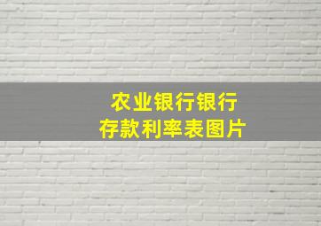 农业银行银行存款利率表图片