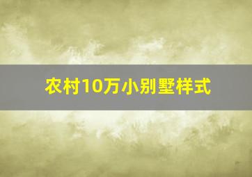 农村10万小别墅样式