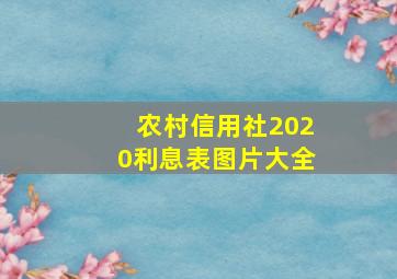 农村信用社2020利息表图片大全