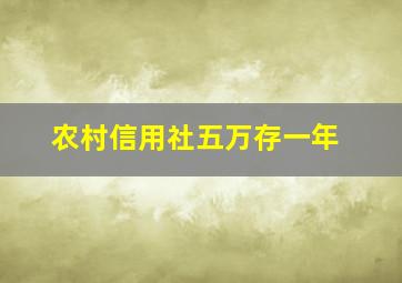 农村信用社五万存一年