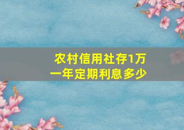 农村信用社存1万一年定期利息多少