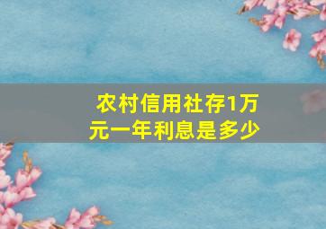 农村信用社存1万元一年利息是多少