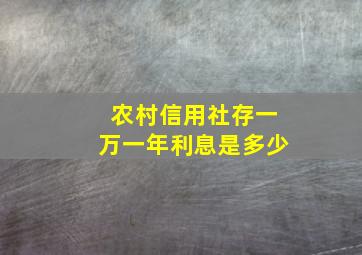 农村信用社存一万一年利息是多少