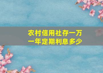 农村信用社存一万一年定期利息多少