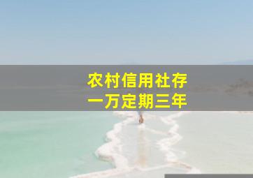 农村信用社存一万定期三年