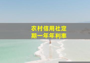 农村信用社定期一年年利率