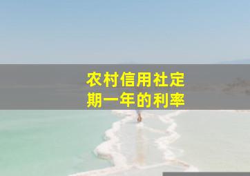 农村信用社定期一年的利率