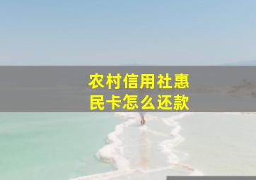 农村信用社惠民卡怎么还款