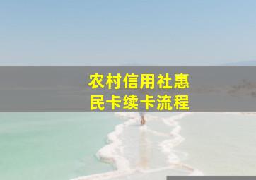 农村信用社惠民卡续卡流程