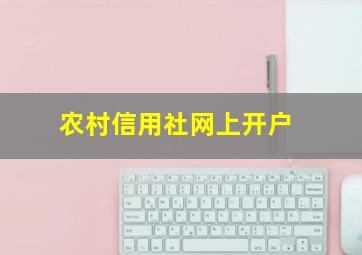 农村信用社网上开户