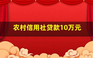 农村信用社贷款10万元