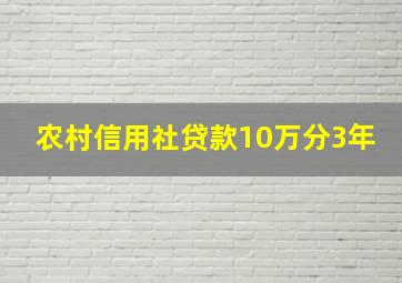 农村信用社贷款10万分3年