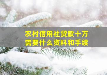 农村信用社贷款十万需要什么资料和手续