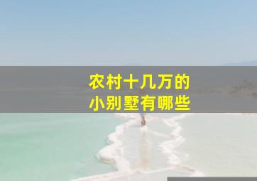 农村十几万的小别墅有哪些