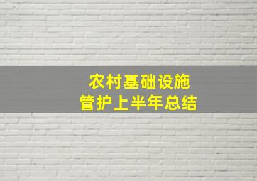 农村基础设施管护上半年总结