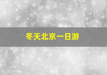 冬天北京一日游