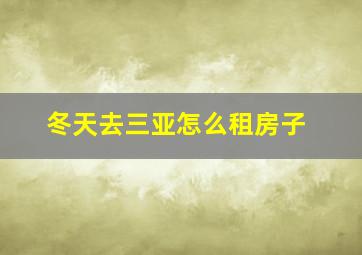 冬天去三亚怎么租房子