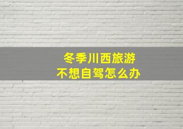 冬季川西旅游不想自驾怎么办