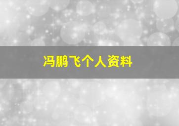 冯鹏飞个人资料