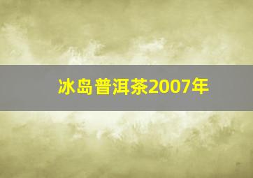 冰岛普洱茶2007年