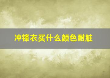 冲锋衣买什么颜色耐脏