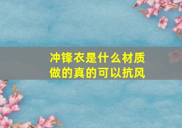 冲锋衣是什么材质做的真的可以抗风