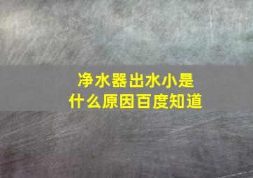 净水器出水小是什么原因百度知道