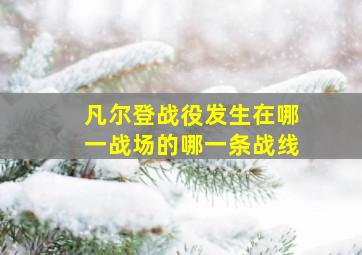 凡尔登战役发生在哪一战场的哪一条战线