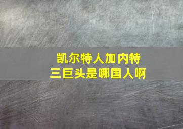 凯尔特人加内特三巨头是哪国人啊