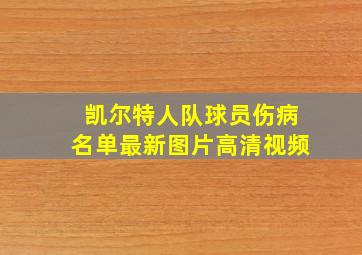 凯尔特人队球员伤病名单最新图片高清视频