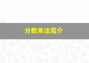 分数乘法简介