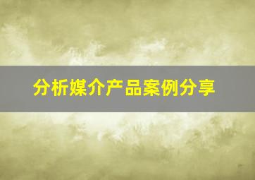 分析媒介产品案例分享