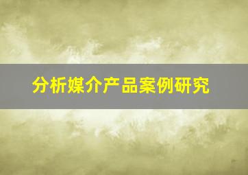 分析媒介产品案例研究