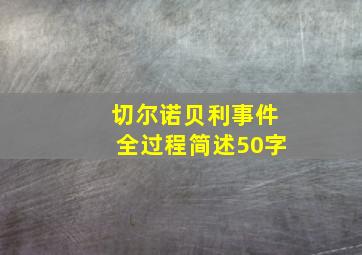 切尔诺贝利事件全过程简述50字