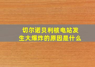 切尔诺贝利核电站发生大爆炸的原因是什么