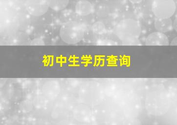 初中生学历查询