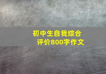 初中生自我综合评价800字作文