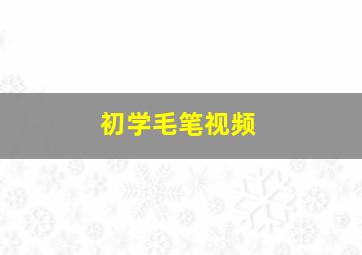 初学毛笔视频