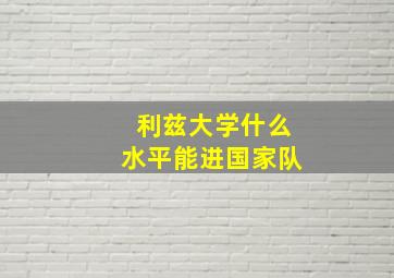 利兹大学什么水平能进国家队